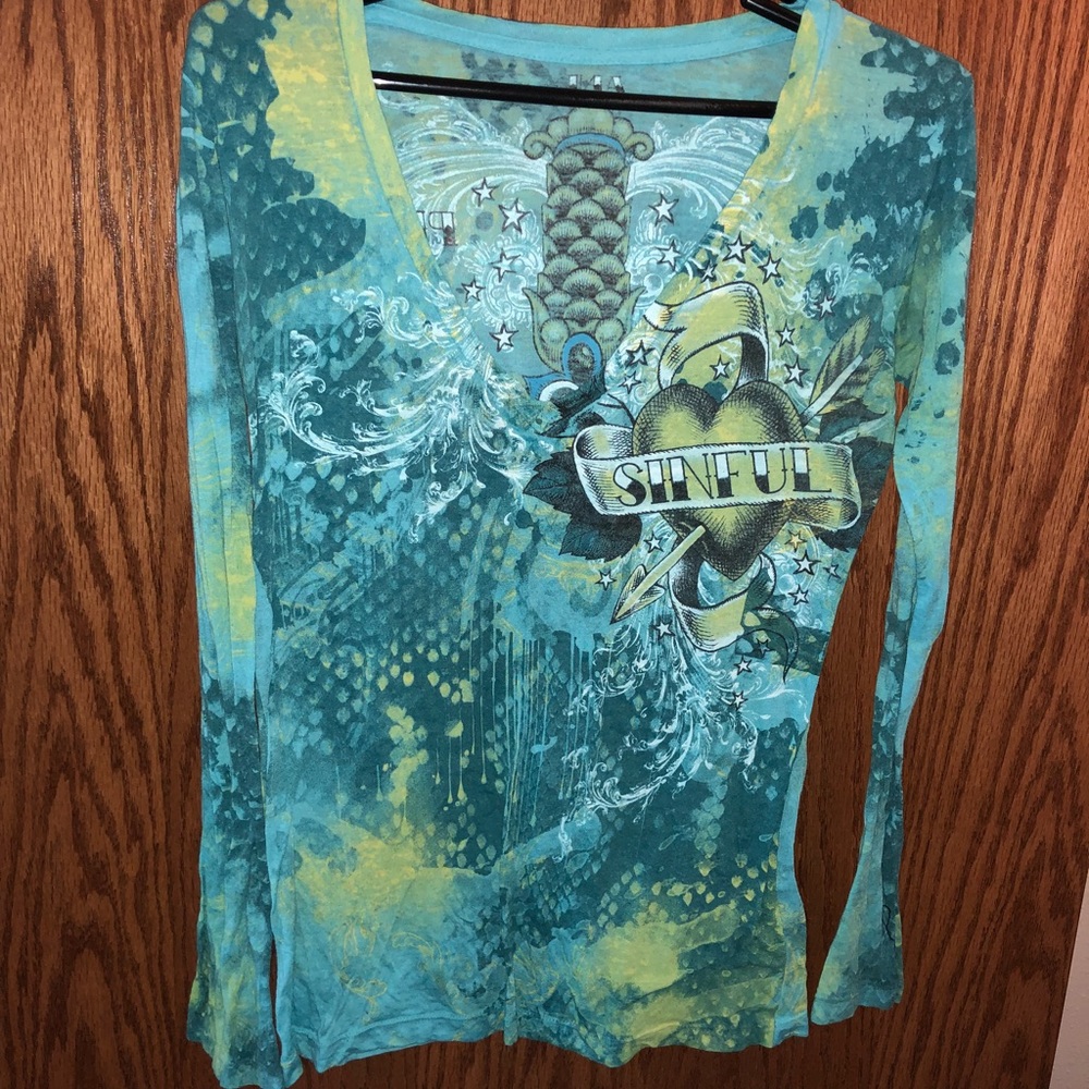 Sinful long sleeve V-neck!